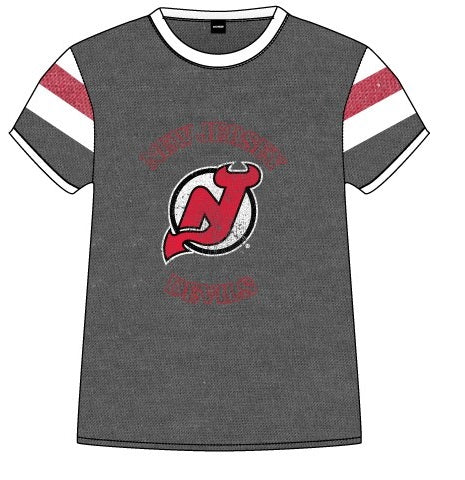 New Jersey Devils NHL Ladies Loose Fit Varsity Style Retro Lounge T-Shirt