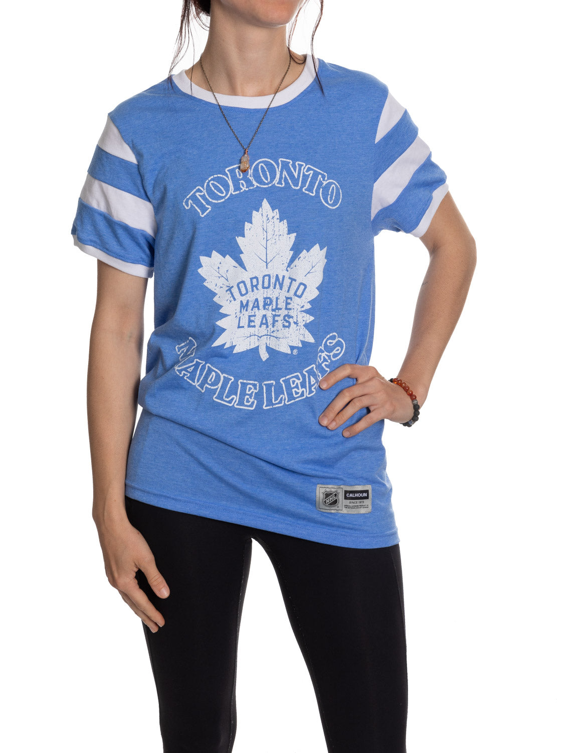 Toronto Maple Leafs NHL Ladies Loose Fit Varsity Style Retro Lounge T-Shirt