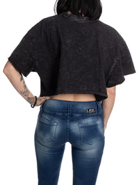 Load image into Gallery viewer, Utah Mammoth Acid Wash Crop Top
