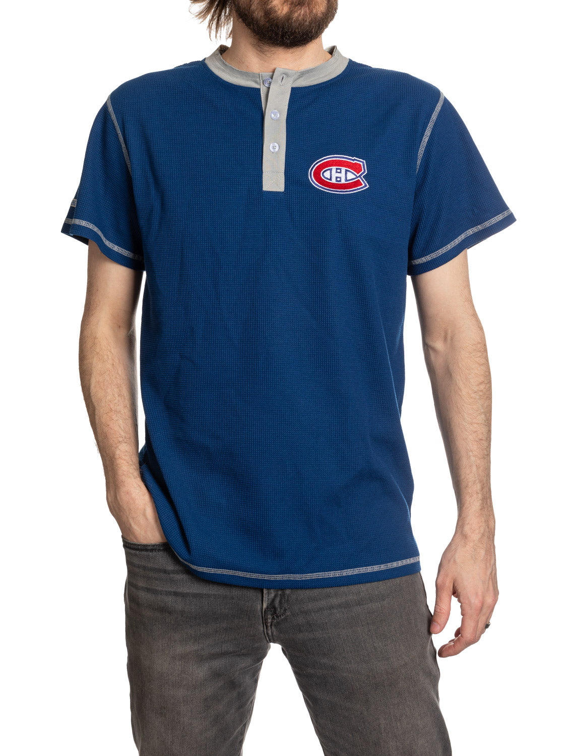 Montreal Canadiens Waffle Henley Shirt