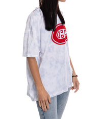 Load image into Gallery viewer, Premium Montreal Canadiens Blue Tie Dye Oversized Women&#39;s T-Shirt
