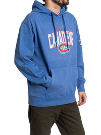 Load image into Gallery viewer, Montreal Canadiens Distressed Logo Unisex Blue Acid Wash Hoodie
