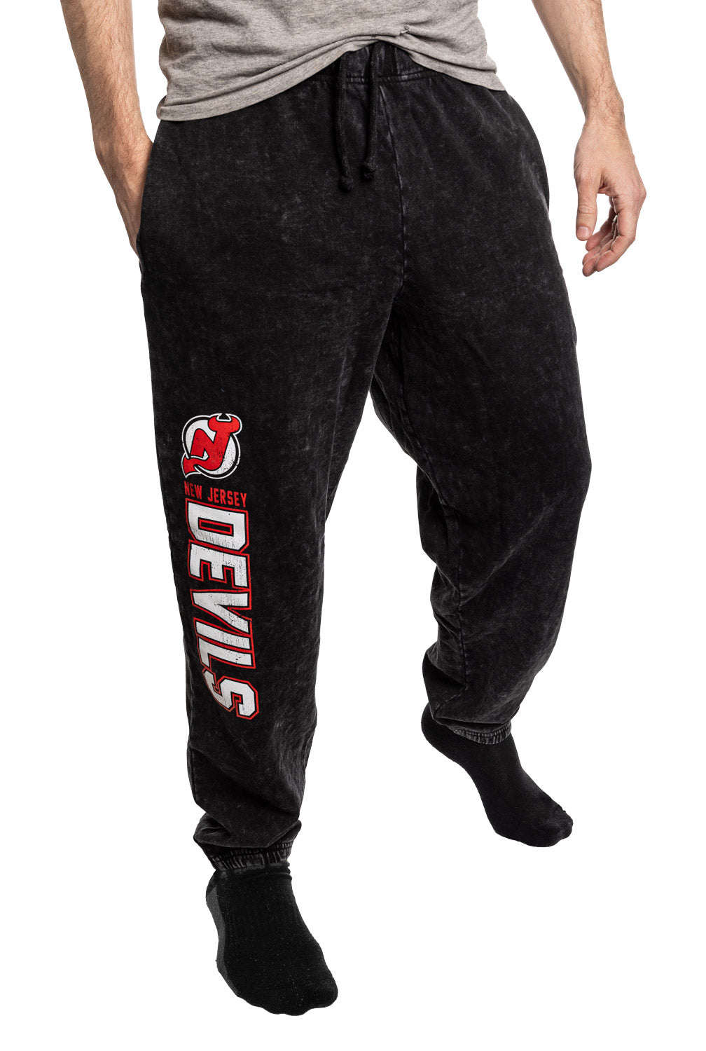 Official licensed NHL New Jersey Devils Acid Wash Joggers