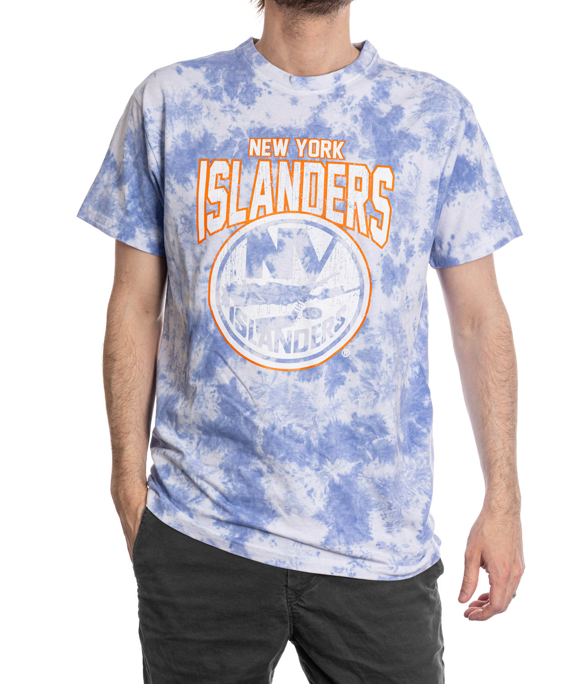 New York Islanders Blue Cloud Tie Dye T-Shirt