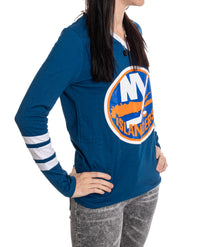 Load image into Gallery viewer, New York Islanders Women&#39;s V-Neck Varsity Long Sleeve Shirt

