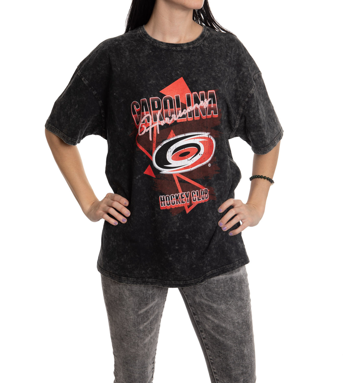 Retro Carolina Hurricanes Oversized Drop Shoulder Vintage Crewneck Short Sleeve T-Shirt