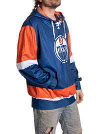 Load image into Gallery viewer, Edmonton Oilers Hockey Lace Hoodie
