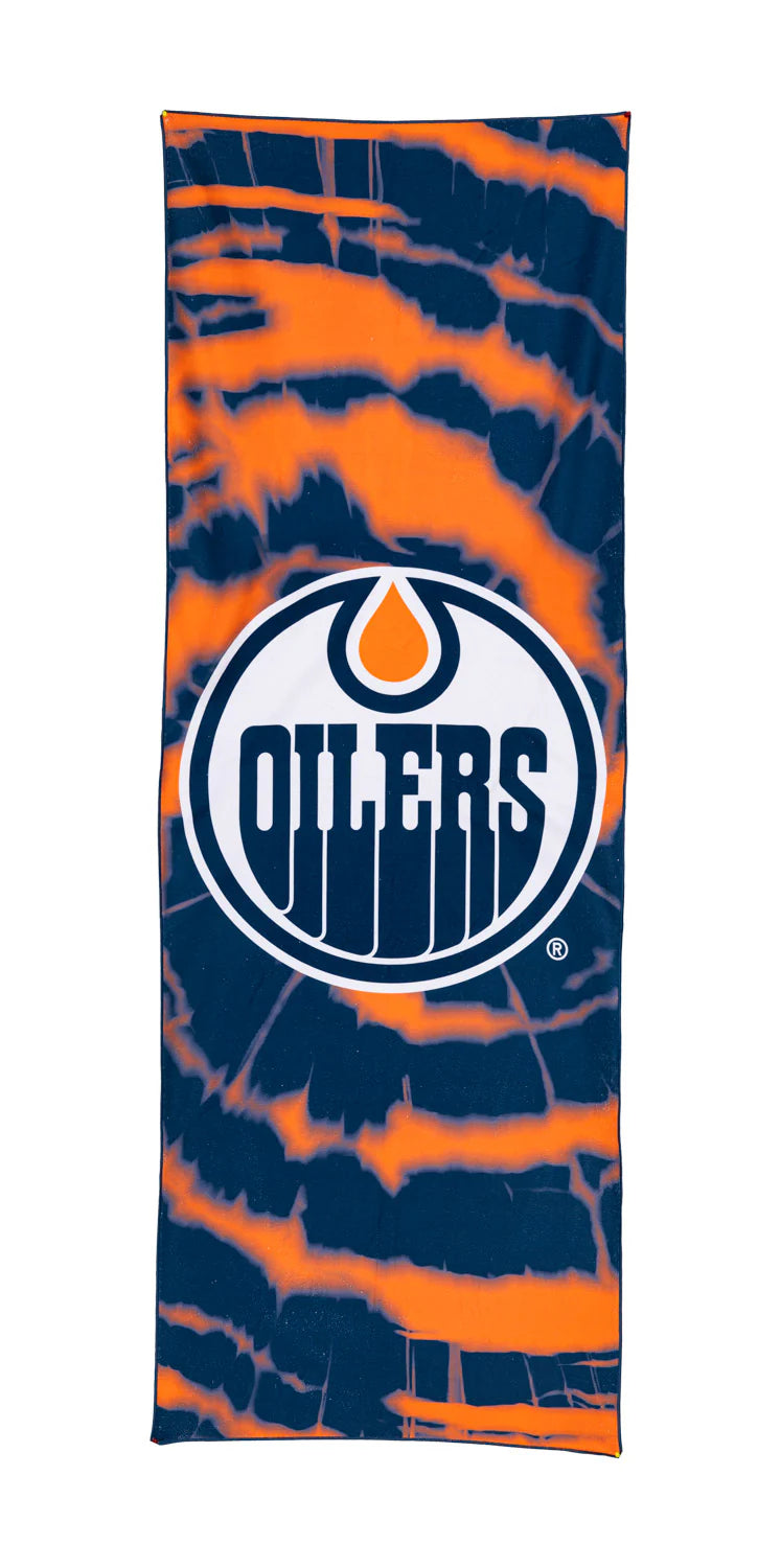 Edmonton Oilers Oversized Tie Dye Beach Towel