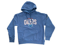 Load image into Gallery viewer, Edmonton Oilers Distressed Logo Unisex Blue Acid Wash Hoodie
