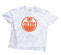 Load image into Gallery viewer, Premium Edmonton Oilers Blue Tie Dye Oversized Women&#39;s T-Shirt

