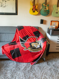 Load image into Gallery viewer, Ottawa Senators NHL Ultra-Plush Flannel Plaid Throw Blanket (50&quot; by 60&quot;)
