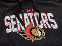 Load image into Gallery viewer, Ottawa Senators Distressed Logo Unisex Black Acid Wash Hoodie
