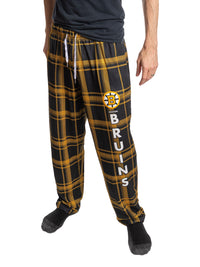 Load image into Gallery viewer, Men's Stretch Plaid Pajama Pants --Boston Bruins
