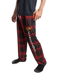 Load image into Gallery viewer, Men's Stretch Plaid Pajama Pants -- Chicago Blackhawks
