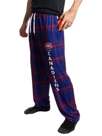 Load image into Gallery viewer, Men's Stretch Plaid Pajama Pants --Montreal Canadiens
