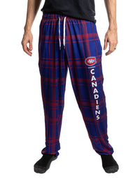 Load image into Gallery viewer, Men's Stretch Plaid Pajama Pants --Montreal Canadiens
