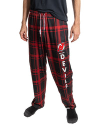Load image into Gallery viewer, Men's Stretch Plaid Pajama Pants -- New Jersey Devils
