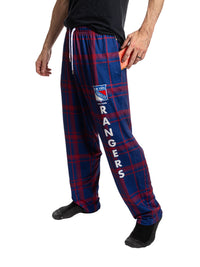 Load image into Gallery viewer, |Men's Stretch Plaid Pajama Pants --New York Rangers
