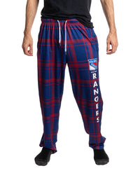 Load image into Gallery viewer, |Men's Stretch Plaid Pajama Pants --New York Rangers
