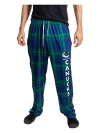 Load image into Gallery viewer, |Men's Stretch Plaid Pajama Pants --Vancouver Canucks
