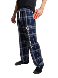 Load image into Gallery viewer, Men's Stretch Plaid Pajama Pants -Winnipeg Jets

