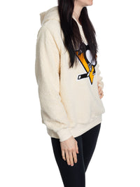 Load image into Gallery viewer, Pittsburgh Penguins Ladies Sherpa Hoodie with Premium Chenille Logo
