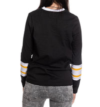 Load image into Gallery viewer, Pittsburgh Penguins Women&#39;s V-Neck Varsity Long Sleeve Shirt
