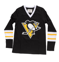 Load image into Gallery viewer, Pittsburgh Penguins Women&#39;s V-Neck Varsity Long Sleeve Shirt
