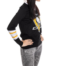 Load image into Gallery viewer, Pittsburgh Penguins Women&#39;s V-Neck Varsity Long Sleeve Shirt
