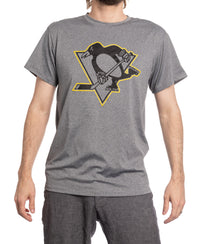 Load image into Gallery viewer, Pittsburgh Penguins NHL Men&#39;s Performance Rash Guard Base Layer Moisture-Wicking T-Shirt - Grey
