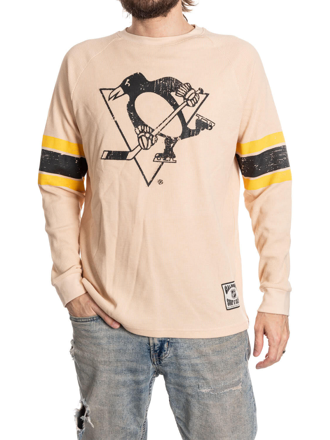 Pittsburgh Penguins Long Sleeve Waffle Crewneck