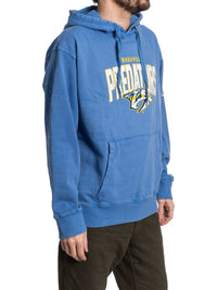Load image into Gallery viewer, Nashville Predators Distressed Logo Unisex Blue Acid Wash Hoodie
