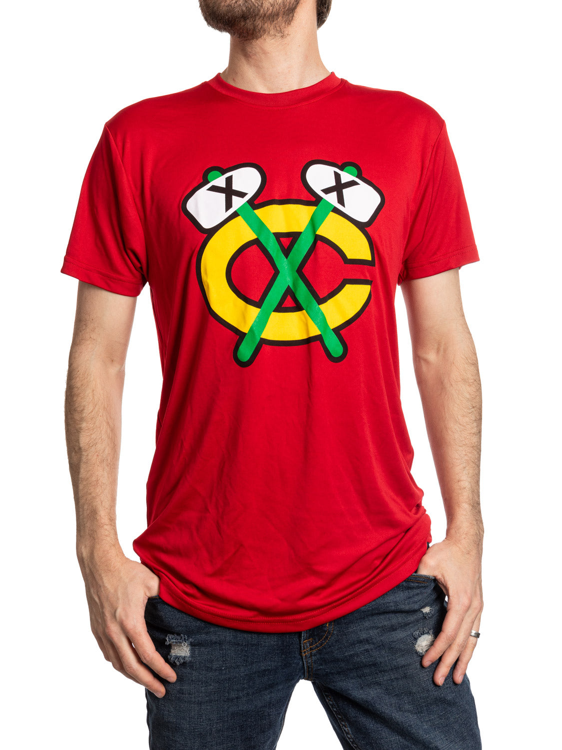 Chicago Blackhawks Short Sleeve Rashguard T Shirt - Alternate Logo