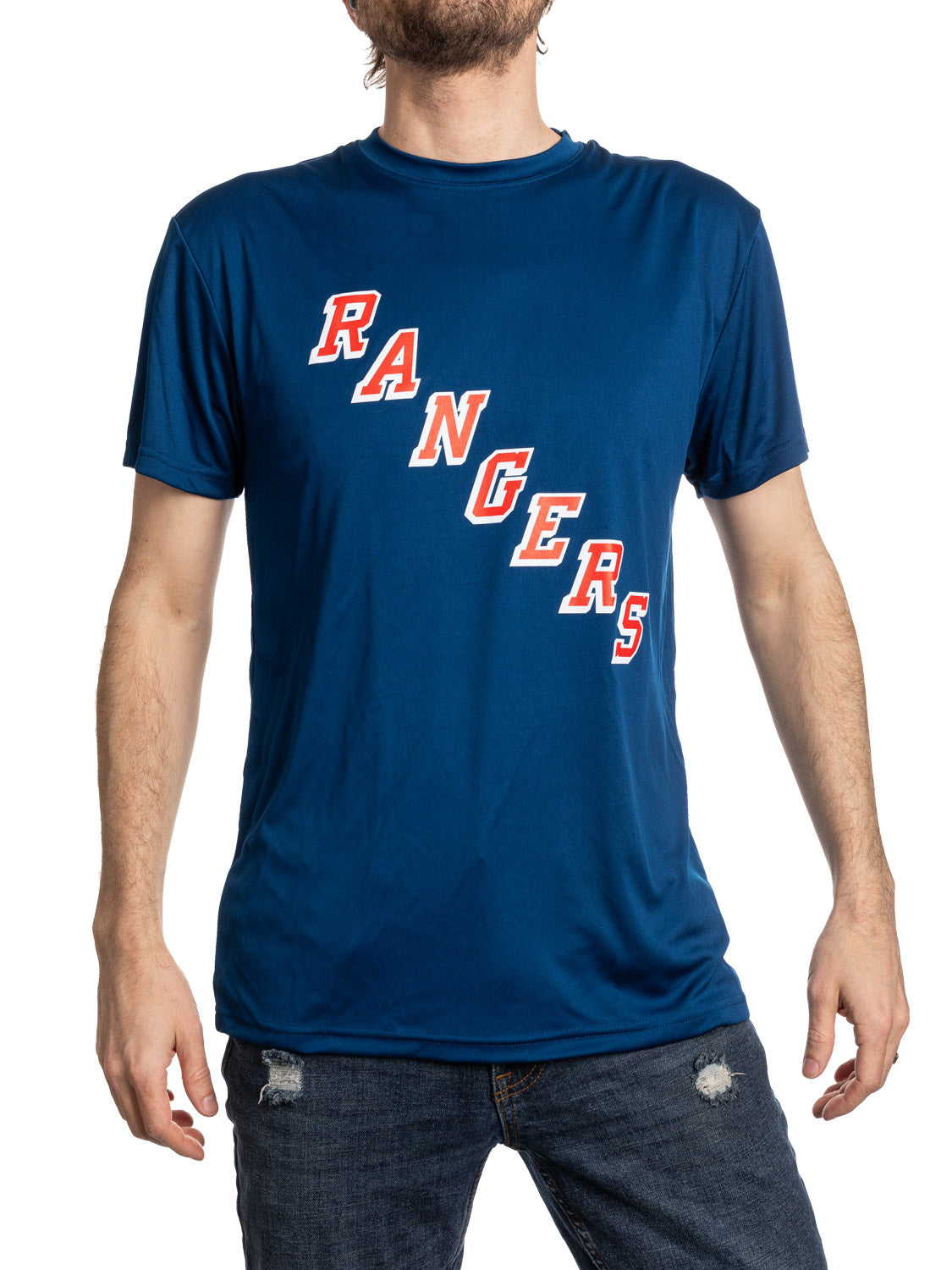 New York Rangers Short Sleeve Rashguard T Shirt - Alternate Logo