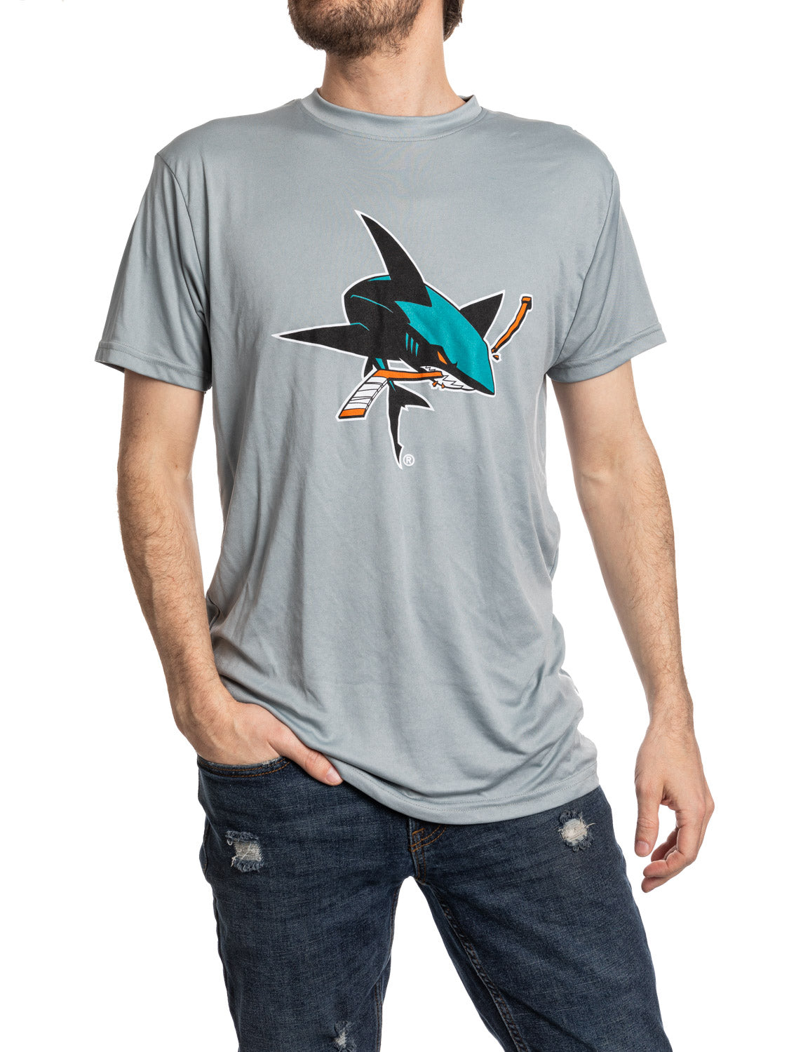 San Jose Sharks Short Sleeve Rashguard T Shirt - Alternate Logo