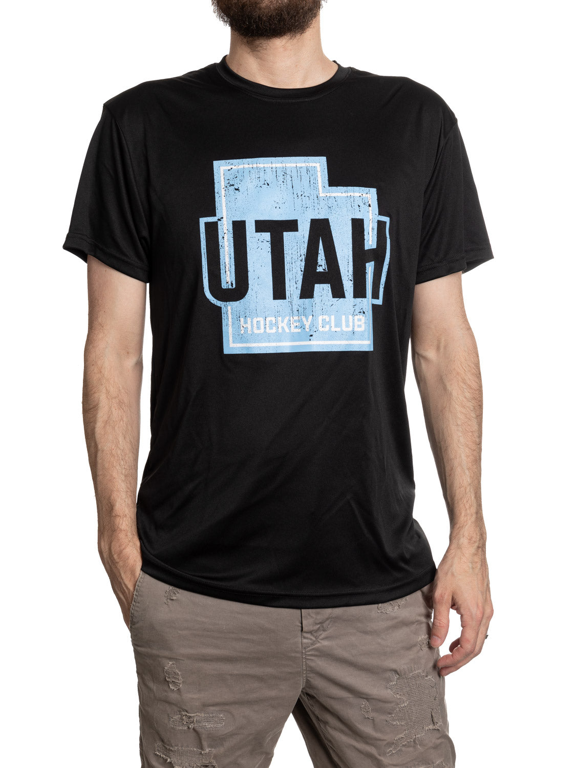 Utah Hockey Club Distressed logo Short Sleeve Performance Rashguard