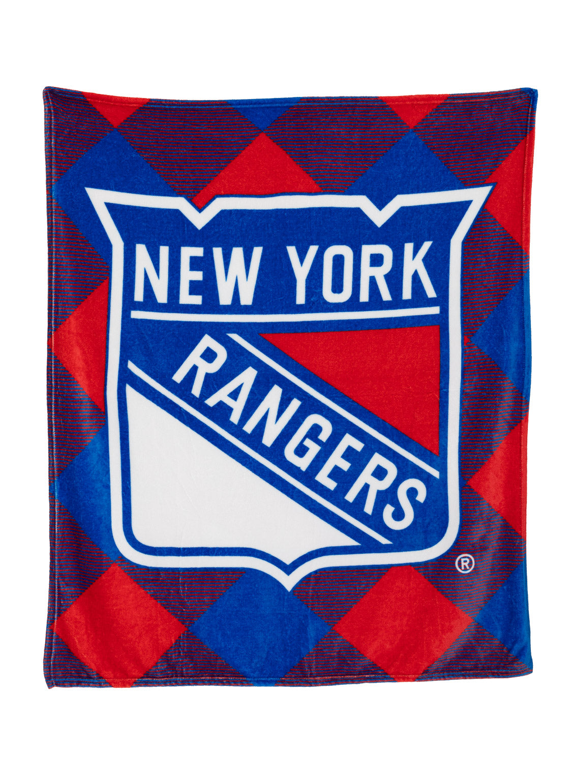 New York Rangers NHL Ultra-Plush Flannel Plaid Throw Blanket (50" by 60")