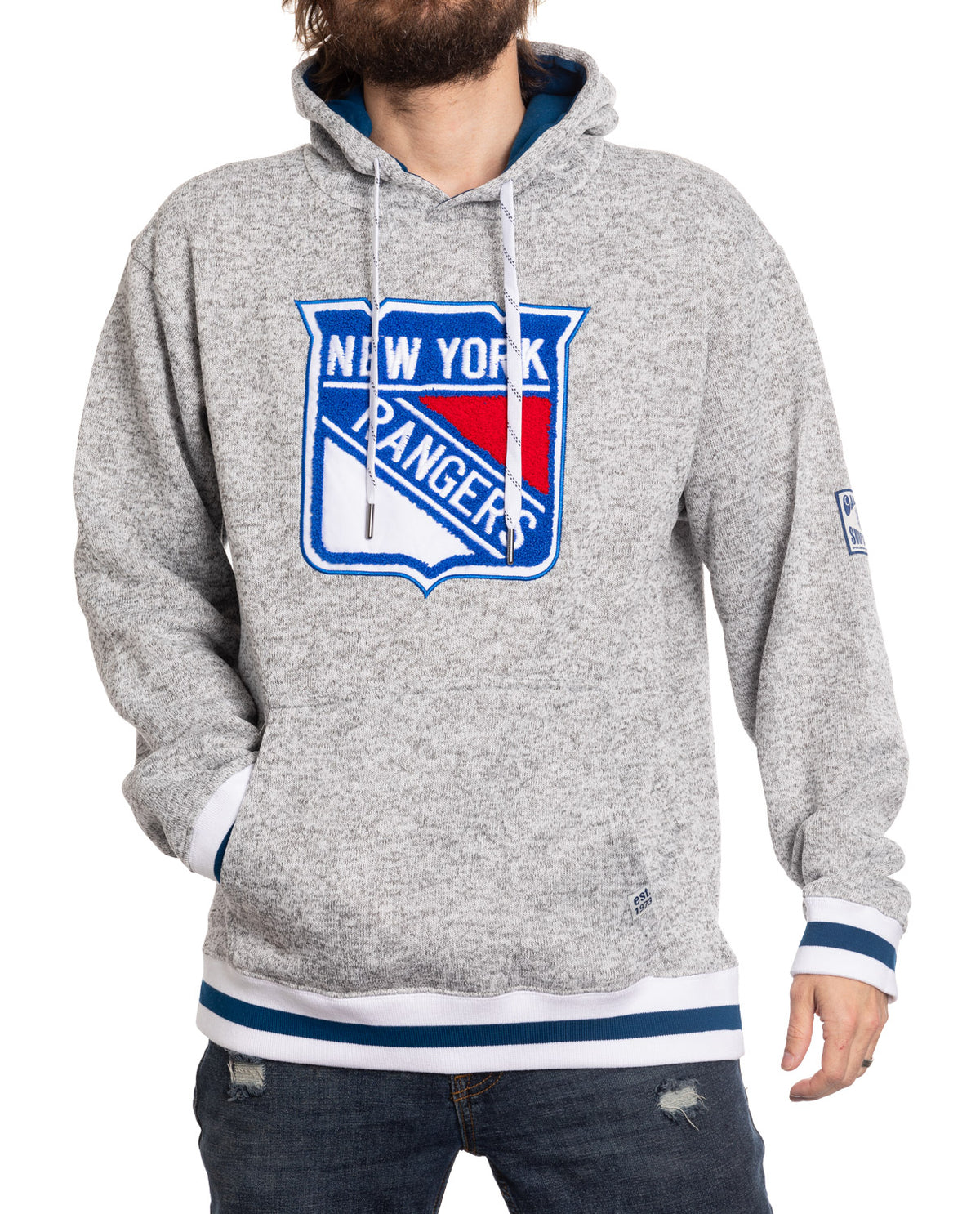 New York Rangers "Muskoka Style" Premium Chenille Woven Logo Hoodie
