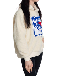 Load image into Gallery viewer, New York Rangers Ladies Sherpa Hoodie with Premium Chenille Logo

