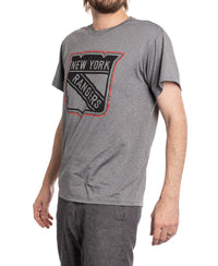 Load image into Gallery viewer, New York Rangers NHL Men&#39;s Performance Rash Guard Base Layer Moisture-Wicking T-Shirt - Grey
