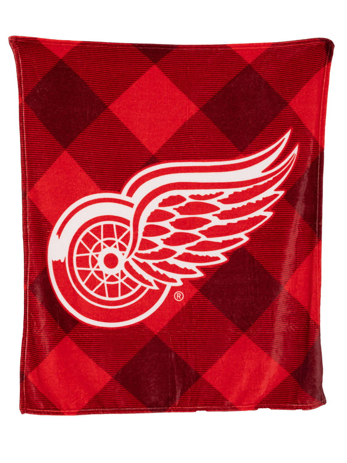 Detroit Red Wings NHL Ultra-Plush Flannel Plaid Throw Blanket (50" by 60")