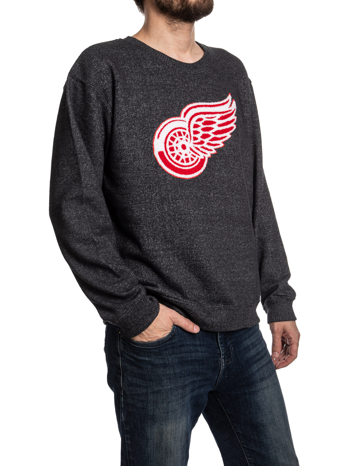 Detroit Red Wings NHL Unisex Cabin Crew Neck Sweater with Chenille logo