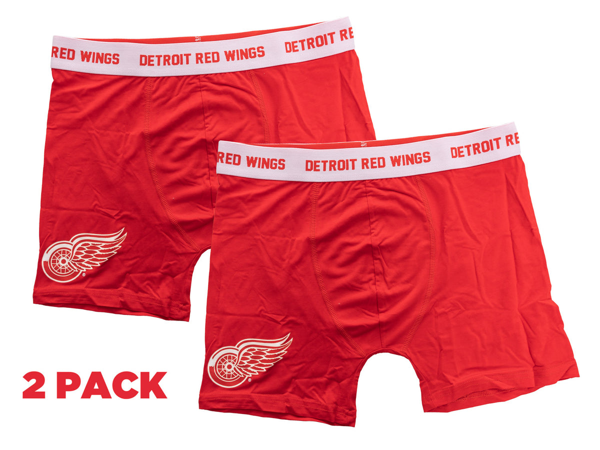 Official NHL Detroit Red Wings Bamboo Boxer Briefs 2pk