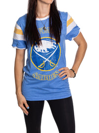 Load image into Gallery viewer, Buffalo Sabres Ladies Loose Fit Varsity Style Retro Lounge T-Shirt
