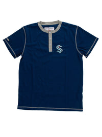 Load image into Gallery viewer, Seattle Kraken Waffle Henley Shirt
