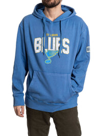 Load image into Gallery viewer, St. Louis Blues Distressed Logo Unisex Blue Acid Wash Hoodie
