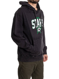 Load image into Gallery viewer, Dallas Stars Distressed Logo Unisex Black Acid Wash Hoodie

