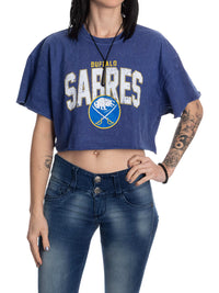 Load image into Gallery viewer, Buffalo Sabres Acid Wash Crop Top
