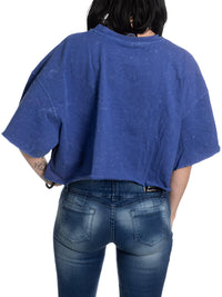 Load image into Gallery viewer, Columbus Blue Jackets Acid Wash Crop Top
