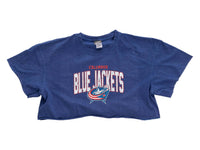 Load image into Gallery viewer, Columbus Blue Jackets Acid Wash Crop Top
